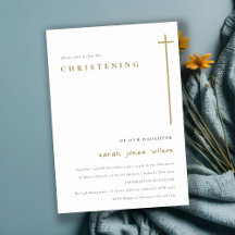 Classy Elegant Minimal Gold Typografie Christening