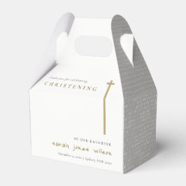 Classy Elegant Minimal Gold Typografie Christening Geschenkschachtel