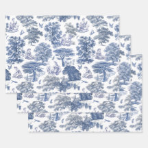 Classy Elegant Rustic Blue Country Toile
