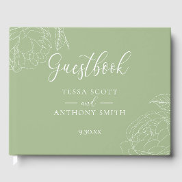 Classy Elegant Sage Green Wedding Gästebuch