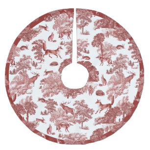 Classy Elegant Vintag Red Fox Woodland Polyester Weihnachtsbaumdecke