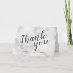 Classy Elegant White Marble Wedding Vielen Dank Dankeskarte