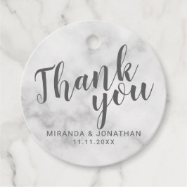Classy Elegant White Marble Wedding Vielen Dank Geschenkanhänger