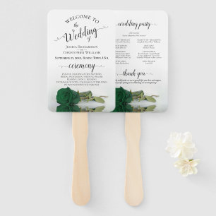 Classy Emerald Green Rose Elegantes Hochzeitsprogr Fächer