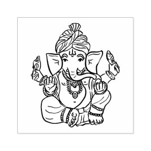 Classy Ethnic Ganesha Indischer Gott Zeichnend Gummistempel