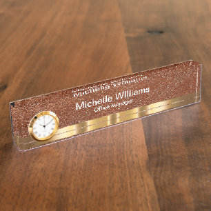 Classy Executive Gift Leather Look Desk Name Plate Namensplakette