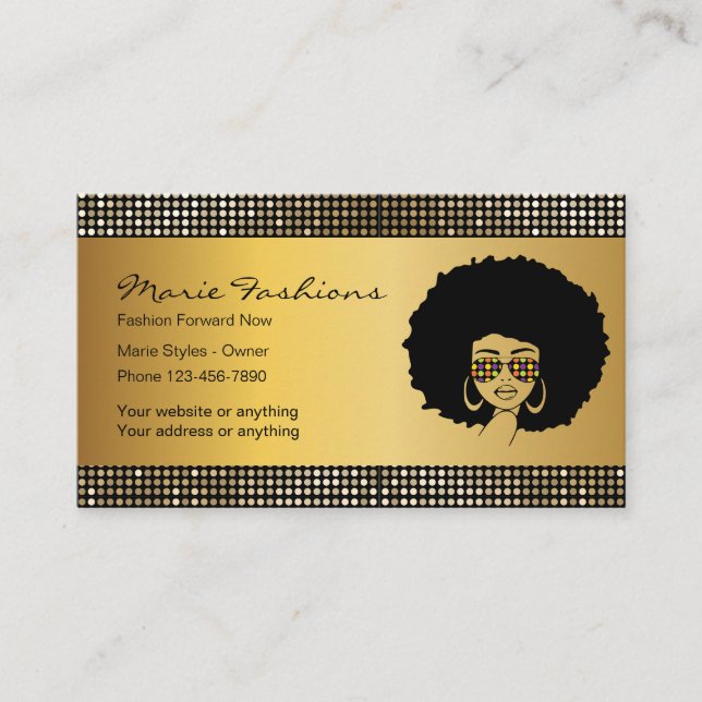 Classy Fashion Business Cards Visitenkarte (Vorderseite)