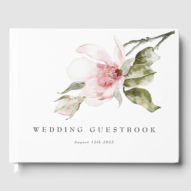 Classy Floral Elegante Hochzeit Gästebuch (Vorderseite)