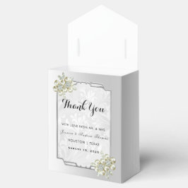 Classy Floral Gem, Silberne Gerahmte Hochzeit Geschenkschachtel