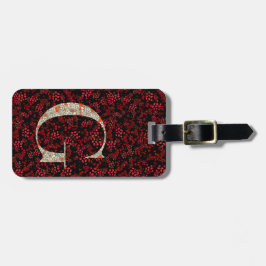 Classy Floral Mit Monogramm Letter G dunkelrot Gepäckanhänger