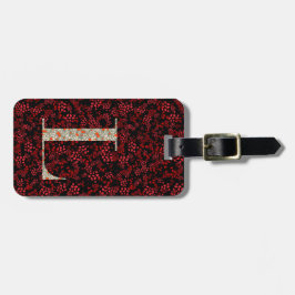 Classy Floral Mit Monogramm Letter L dunkelrot Gepäckanhänger