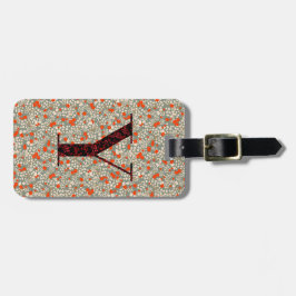 Classy Floral Mit Monogramm Letter Y grün rot Gepäckanhänger