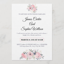 Classy Floral Wedding Invitation elegant card Einladung