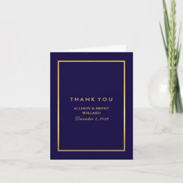 Classy Foil Gold Dankeschön Card - Navy Blue Dankeskarte