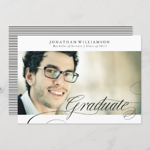 Classy Formal Elegante Script Graduate Ankündigung