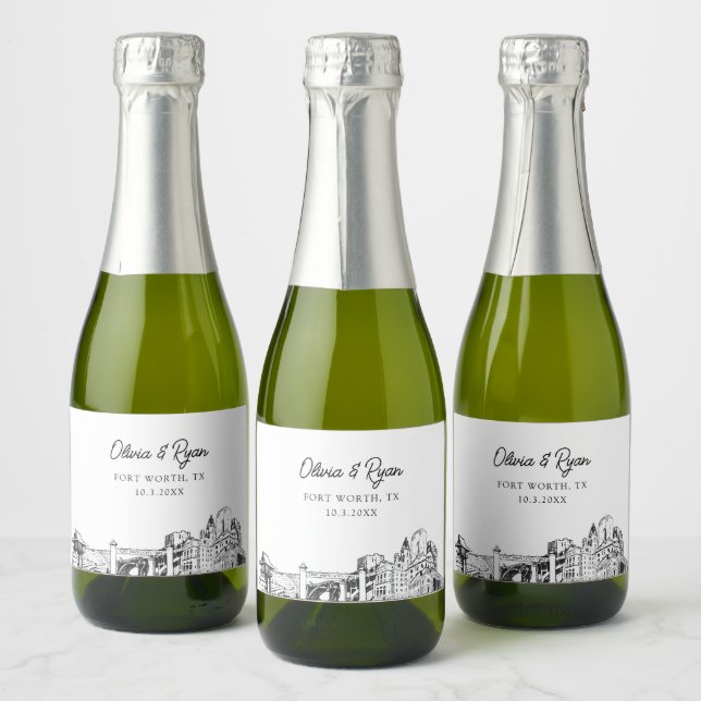 Classy Fort Worth Gastgeschenk Hochzeit Custom Min (Flaschen)