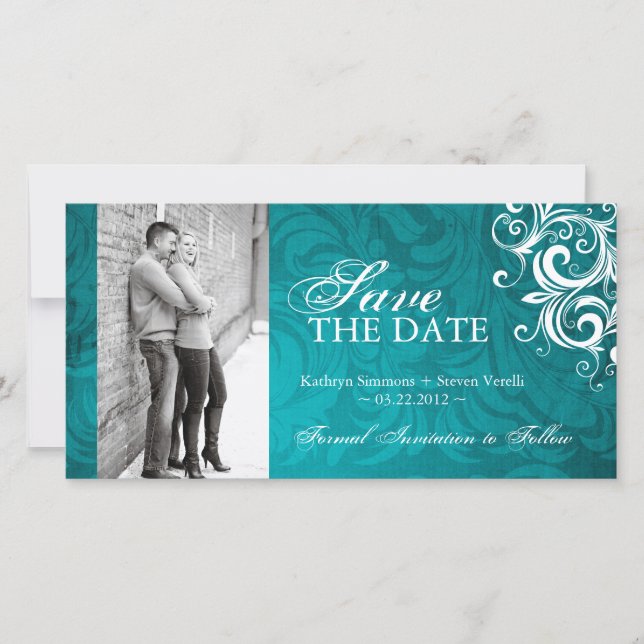 Classy Foto Save the Date Einladung (Vorderseite)