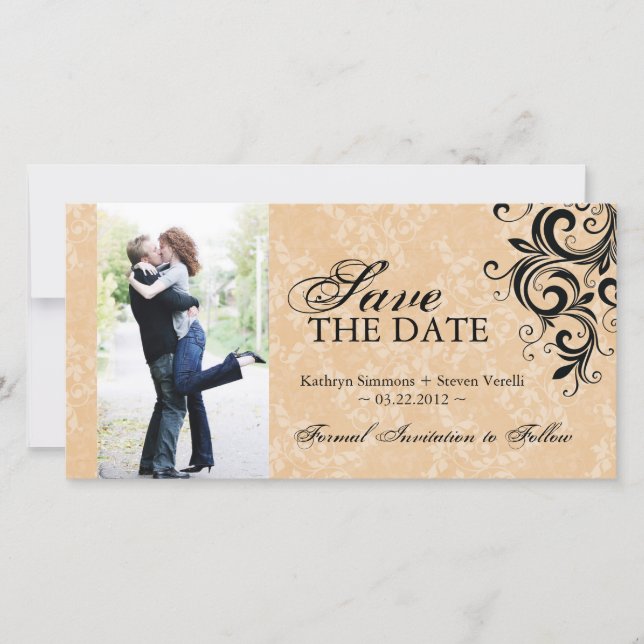 Classy Foto Save the Date Einladung (Vorderseite)