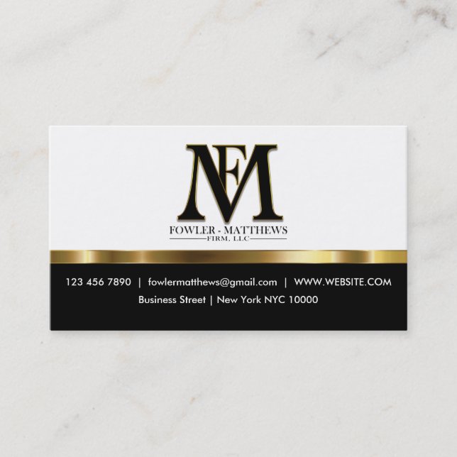 Classy Fowler Attorney Business Card Visitenkarte (Vorderseite)