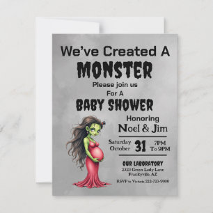 Classy Frankenstein Baby Shower Feiertagskarte