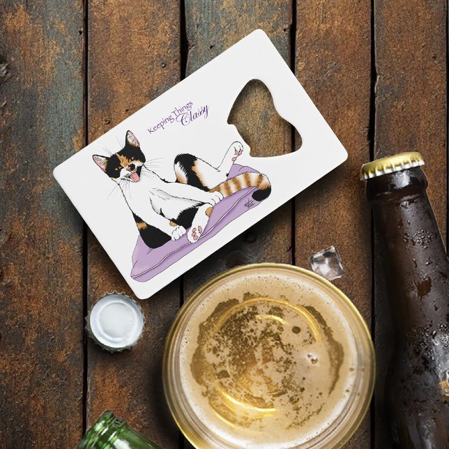 Classy Funny Calico Lila Geldkarten Flaschenöffner (Von Creator hochgeladen)