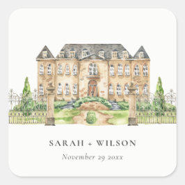 Classy Garden Schloss Schloss Schloss Montebello Quadratischer Aufkleber