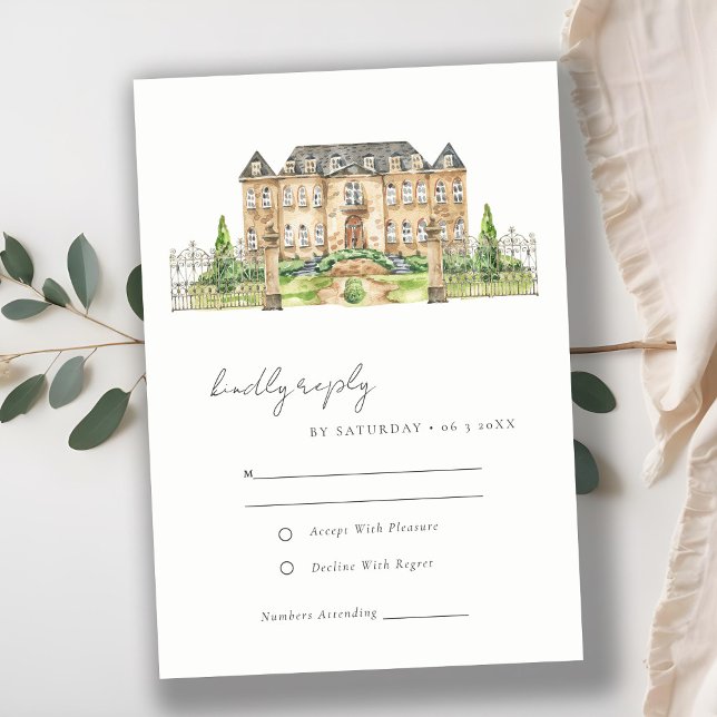 Classy Garden Schloss Schloss Schloss Montebello RSVP Karte (Von Creator hochgeladen)