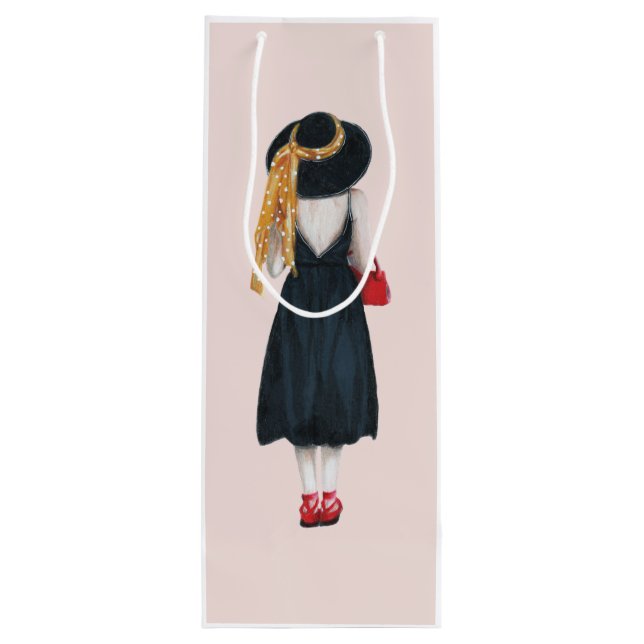 Classy Girl Geschenktüte Für Weinflaschen (Rückseite)