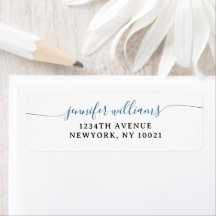 Classy Girly Elegant Minimalistisches blaues Scrip