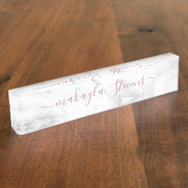 Classy Girly Luxury Marmor Individuelle Name Namensplakette