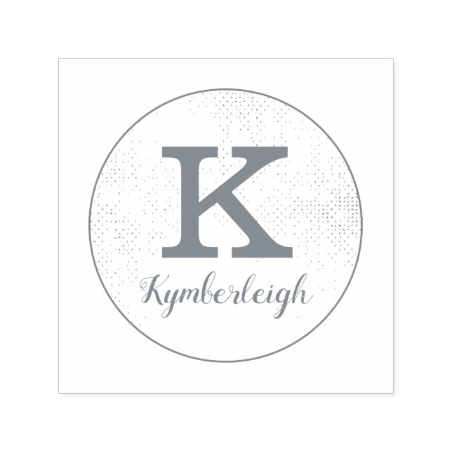 Classy Glam Diamond Textur Chic Monogram Name Permastempel (Design)