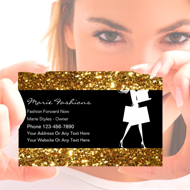 Classy Glitzy Fashion Business Cards Visitenkarte (Von Creator hochgeladen)