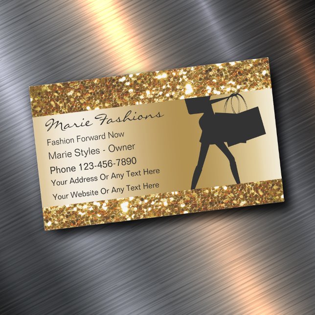 Classy Glitzy Fashion Magnetische Visitenkarte (Classy Fashion Magnetic Business Cards)