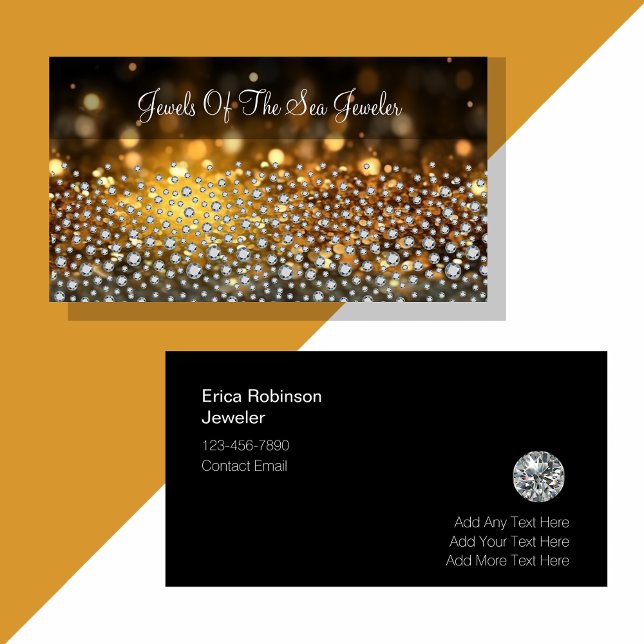 Classy Glitzy Jeweler Theme Business Cards Visitenkarte (Von Creator hochgeladen)