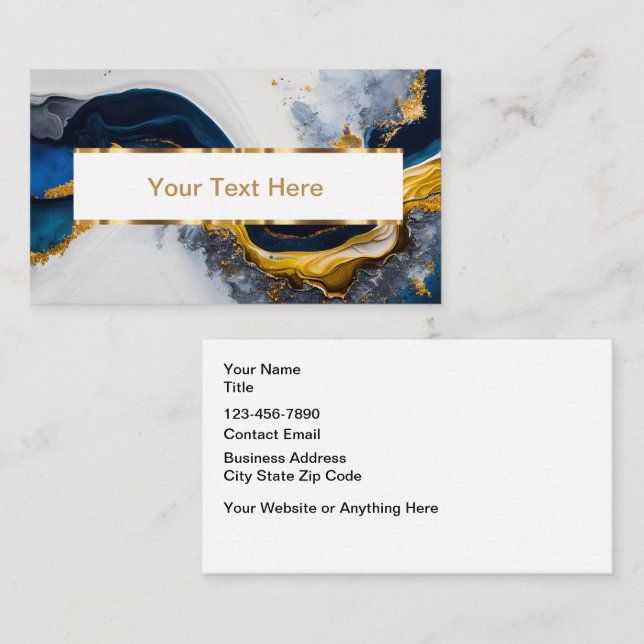 Classy Glitzy Stone Look Pattern Business Cards Visitenkarte (Vorne/Hinten)