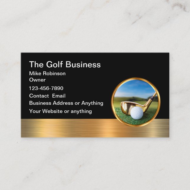 Classy Glossy Golf Thème Carte de visite (Devant)