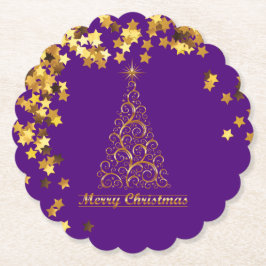 Classy Gold Abstrakte Weihnachtsbaumpapier Unterse Untersetzer