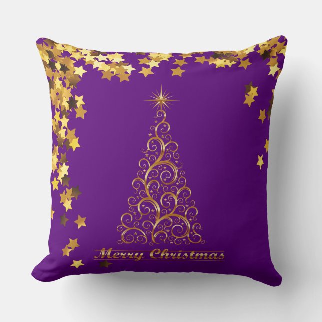 Classy Gold Abstrakter Weihnachtsbaum-Kissen Kissen (Vorderseite)