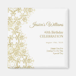 Classy Gold Damask 40. Geburtstag Magnet