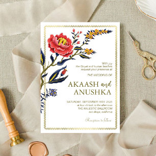 Classy Gold Frame Chic Blume Hochzeit Einladung