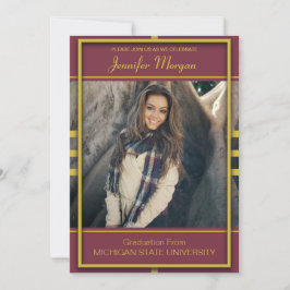 Classy Gold Frame Foto Abschluss Einladung