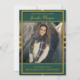 Classy Gold Frame Foto Abschluss Einladung