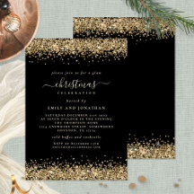Classy Gold Glitzer Black Christmas Party