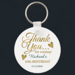 Classy Gold Green 50. Geburtstag Vielen Dank für I Schlüsselanhänger<br><div class="desc">50. Geburtstag danke Ihnen für Geschenk Schlüsselanhänger in klassisch grün und gold Typografie .</div>