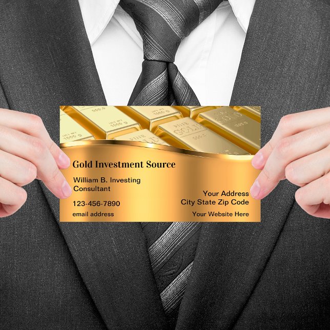 Classy Gold Investment Theme Cartes de visite (Créateur téléchargé)