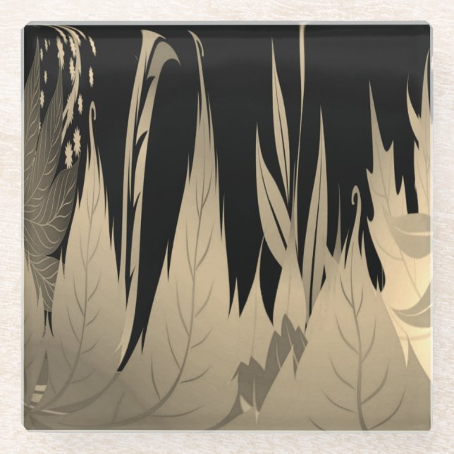 Classy Gold Leaf Design Glasuntersetzer (Vorderseite)