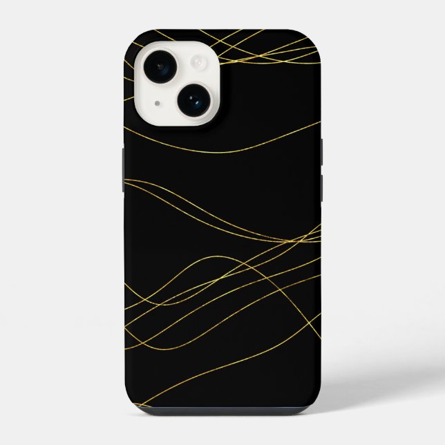 Classy Gold Lines iPhone 14 Hülle (Rückseite)