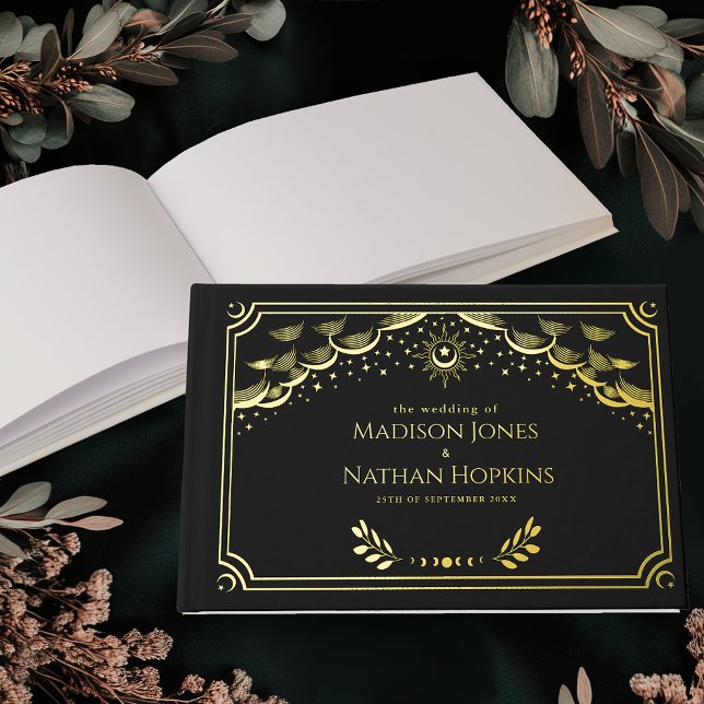 Classy Gold Tarot Card Wedding Gästebuch (Von Creator hochgeladen)