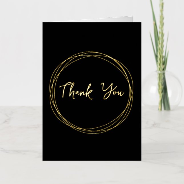 Classy Gold Tone Budget Business Vielen Dank Karte (Vorderseite)