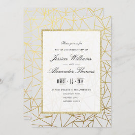 Classy Gold & White 1. Hochzeitstag Einladung